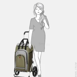 Boodschappentrolleys^Andersen Royal Shopper Hydro 2.0 boodschappentrolley kaki