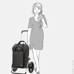 Boodschappentrolleys^Andersen Royal shopper Ivar (kogellager) boodschappentrolley anthracite