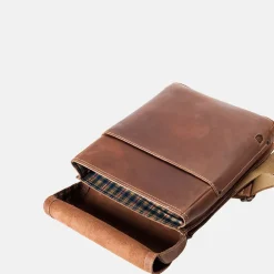 Schoudertassen^Aunts and Uncles Jason Hunter schoudertas M vintage tan