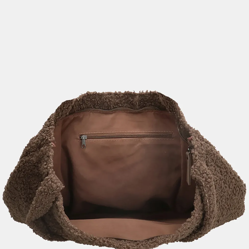 Shoppers^Beagles Ariany teddy shopper XL donker taupe -- OUD