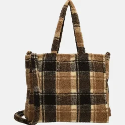 Handtassen^Beagles teddy handtas M taupe ruit