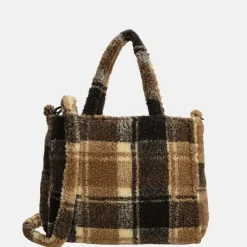 Handtassen^Beagles teddy handtas S taupe ruit