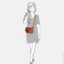 Crossbody Tassen^Bear Design crossbody tas studs cognac