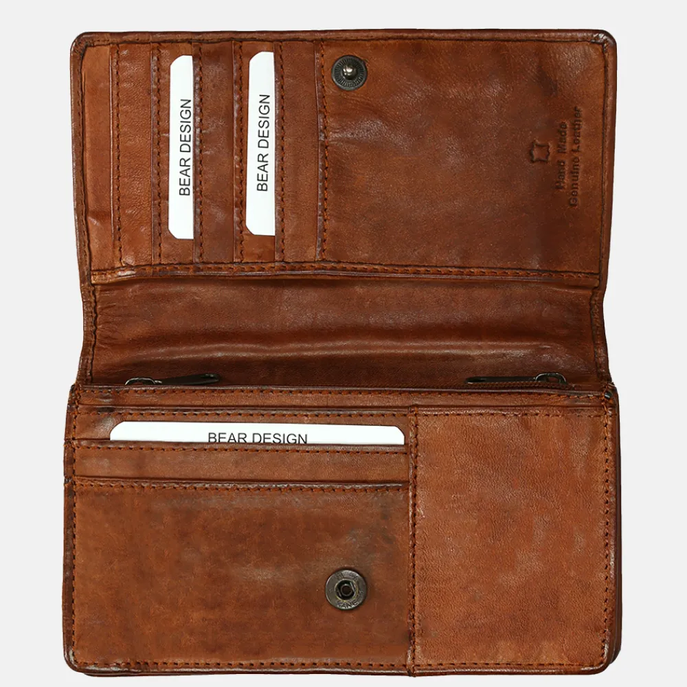 Dames Portemonnees^Bear Design Emma portemonnee cognac
