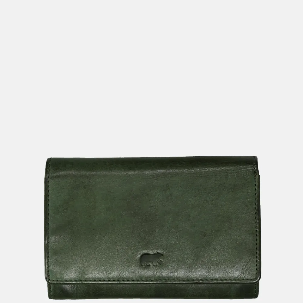 Dames Portemonnees^Bear Design Flappie portemonnee olive