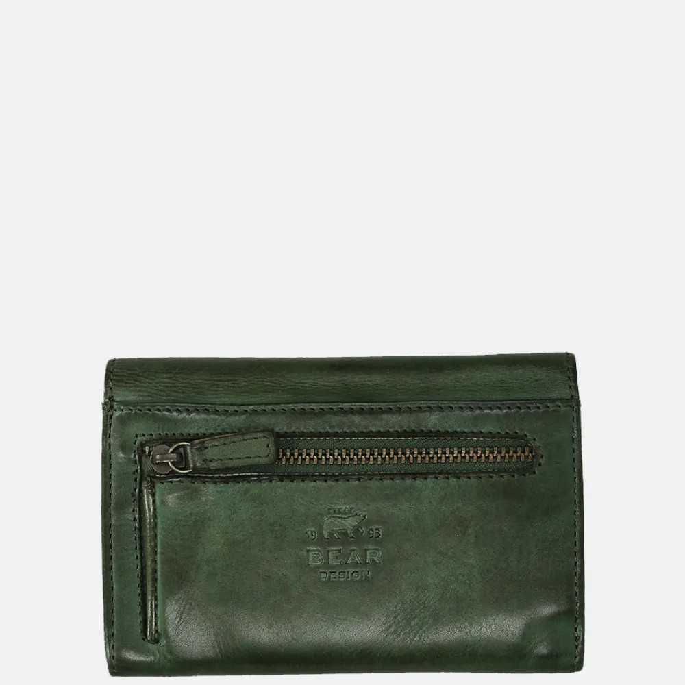 Dames Portemonnees^Bear Design Flappie portemonnee olive