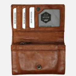 Dames Portemonnees^Bear Design Flappie portemonnee cognac