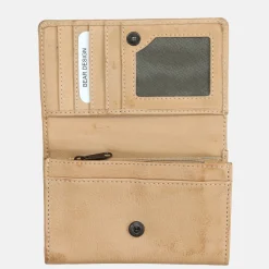 Dames Portemonnees^Bear Design Flappie portemonnee baltic beige