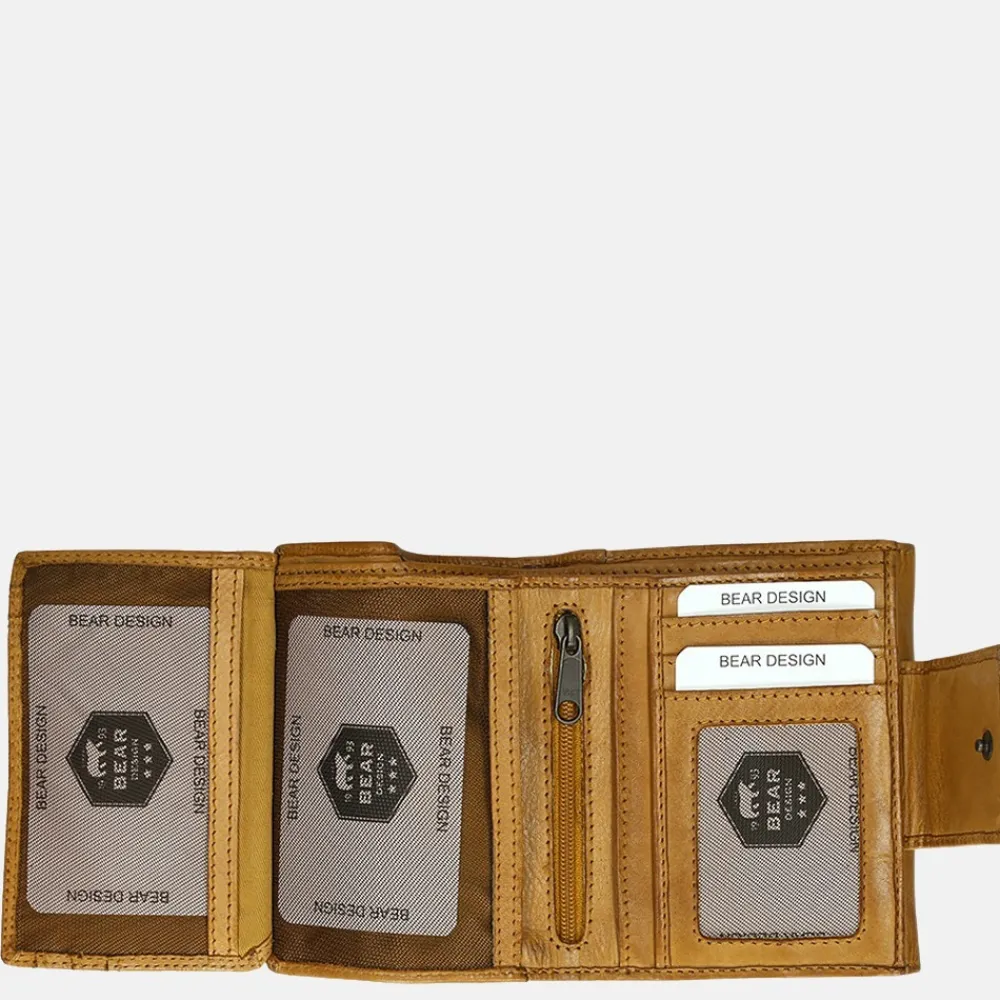 Dames Portemonnees^Bear Design Jill portemonnee oker