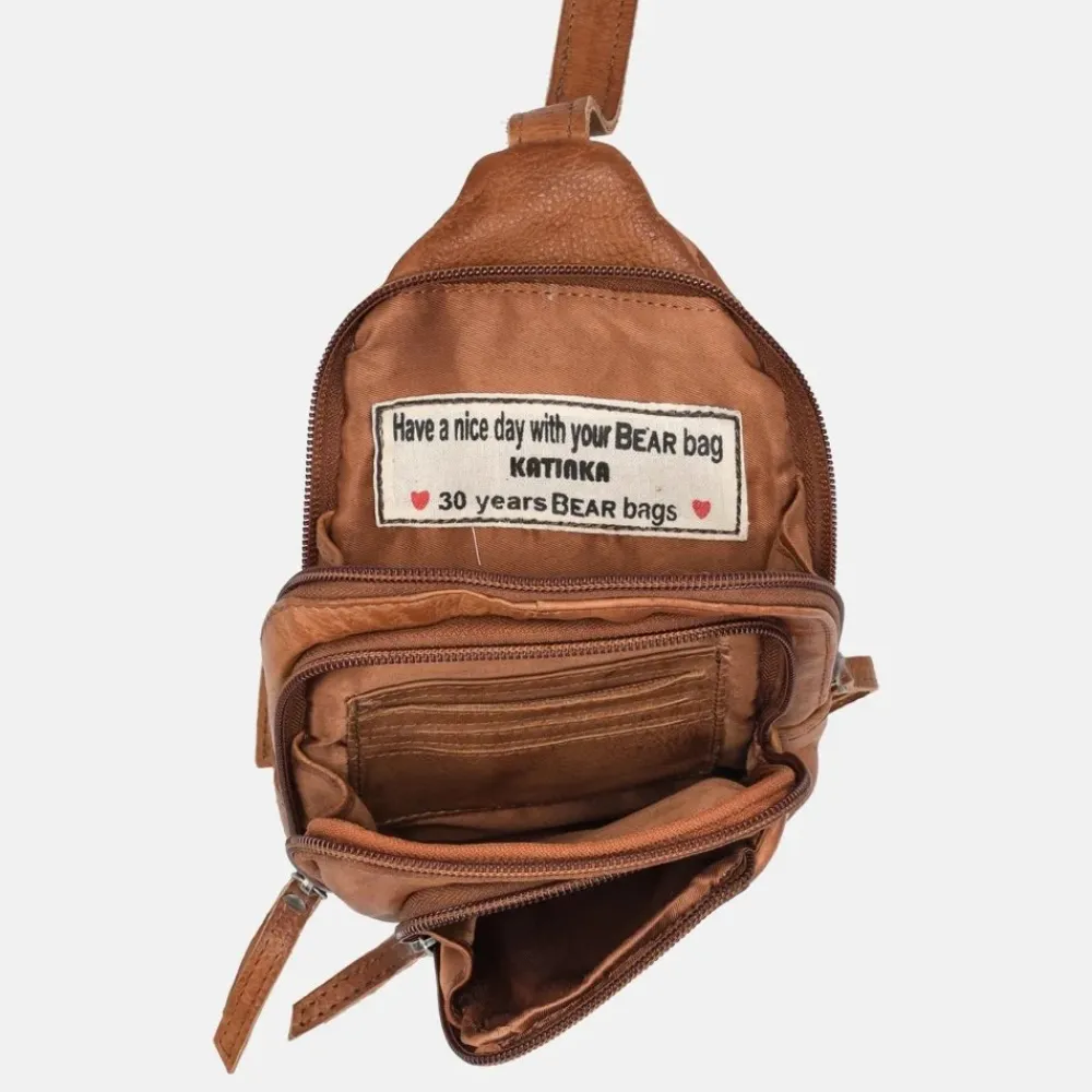 Crossbody Tassen^Bear Design Katinka crossbody tas cognac