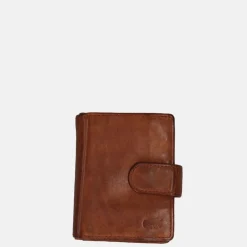 Heren Portemonnees | Gepersonaliseerde Portemonnees^Bear Design Kris billfold voor pasjeshouder cognac