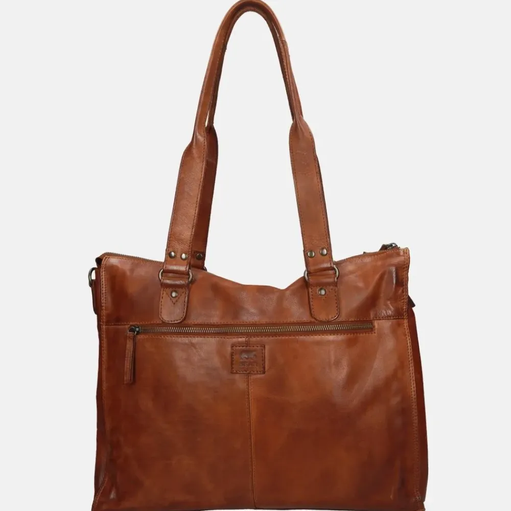 Dames Laptoptassen^Bear Design Mea laptoptas 14 inch cognac