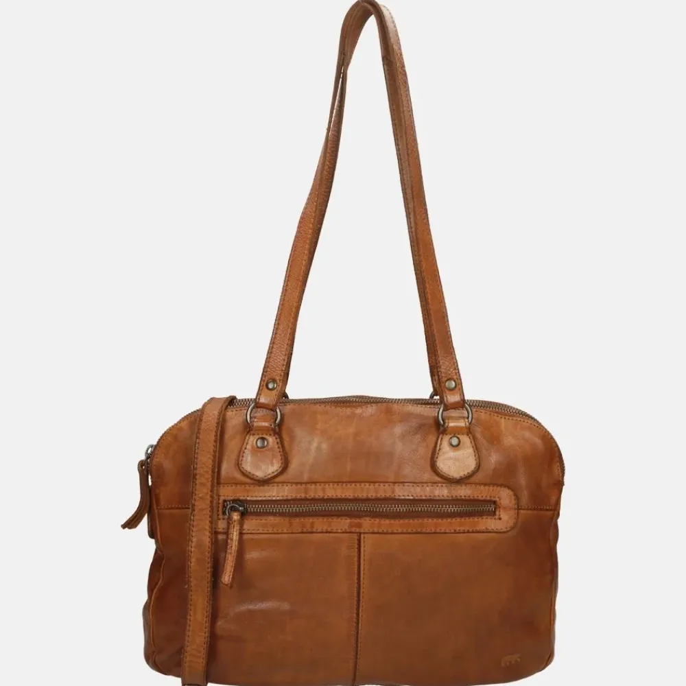 Schoudertassen^Bear Design schoudertas M cognac