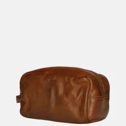 Toilettassen^Bear Design toilettas cognac