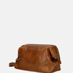 Toilettassen^Bear Design toilettas cognac