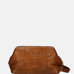 Toilettassen^Bear Design toilettas cognac