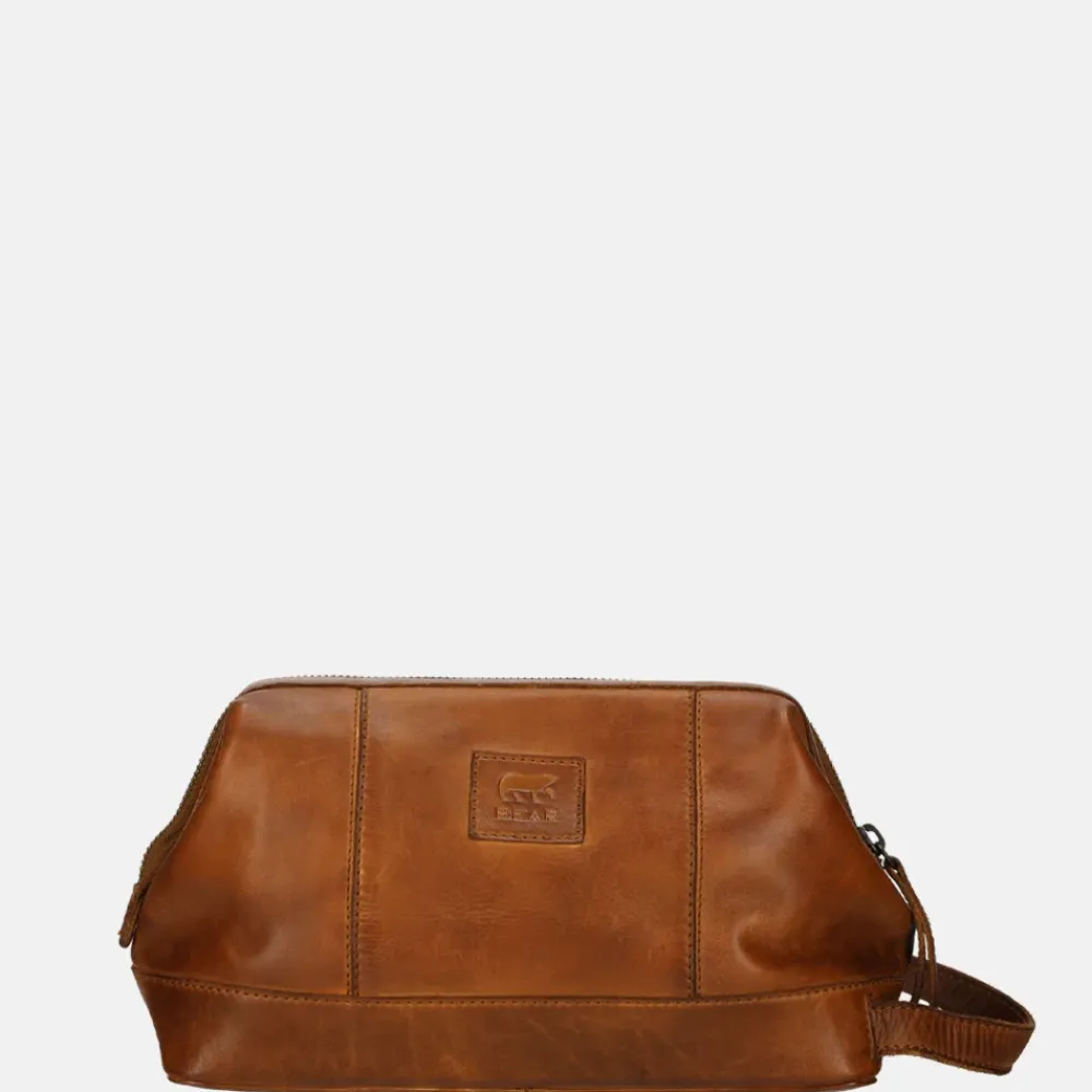 Toilettassen^Bear Design toilettas cognac