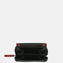 Dames Portemonnees^Berba portemonnee S zwart/rood