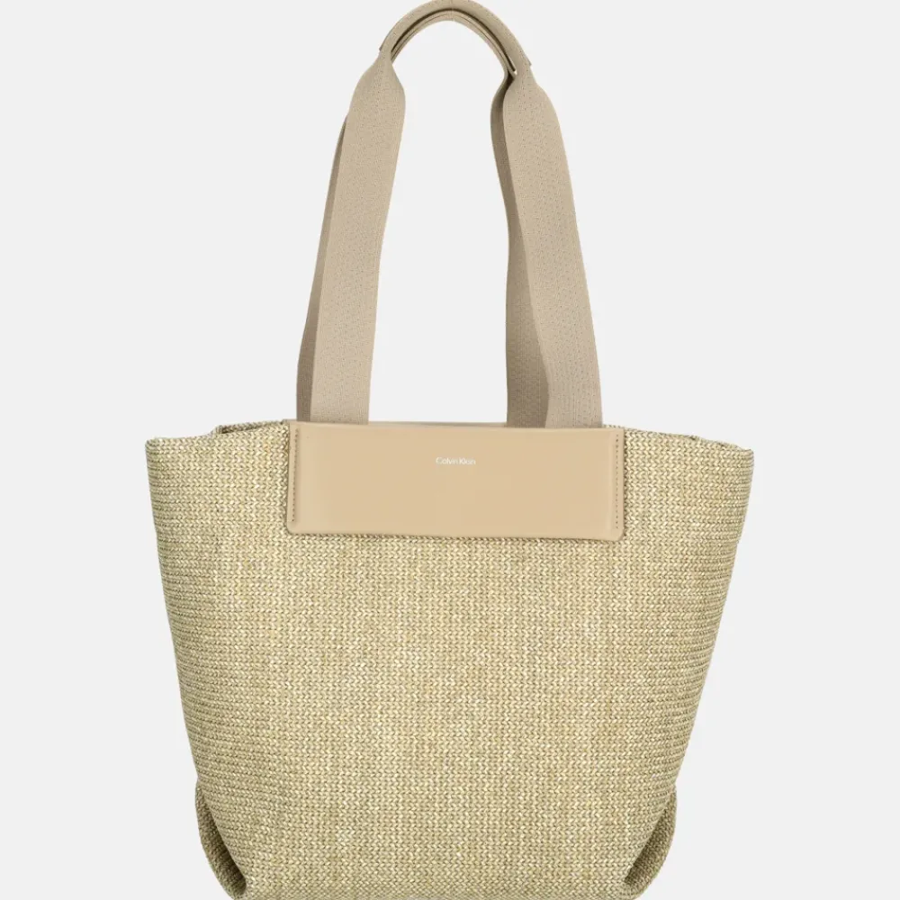 Shoppers^Calvin Klein Raffia shopper M crockery