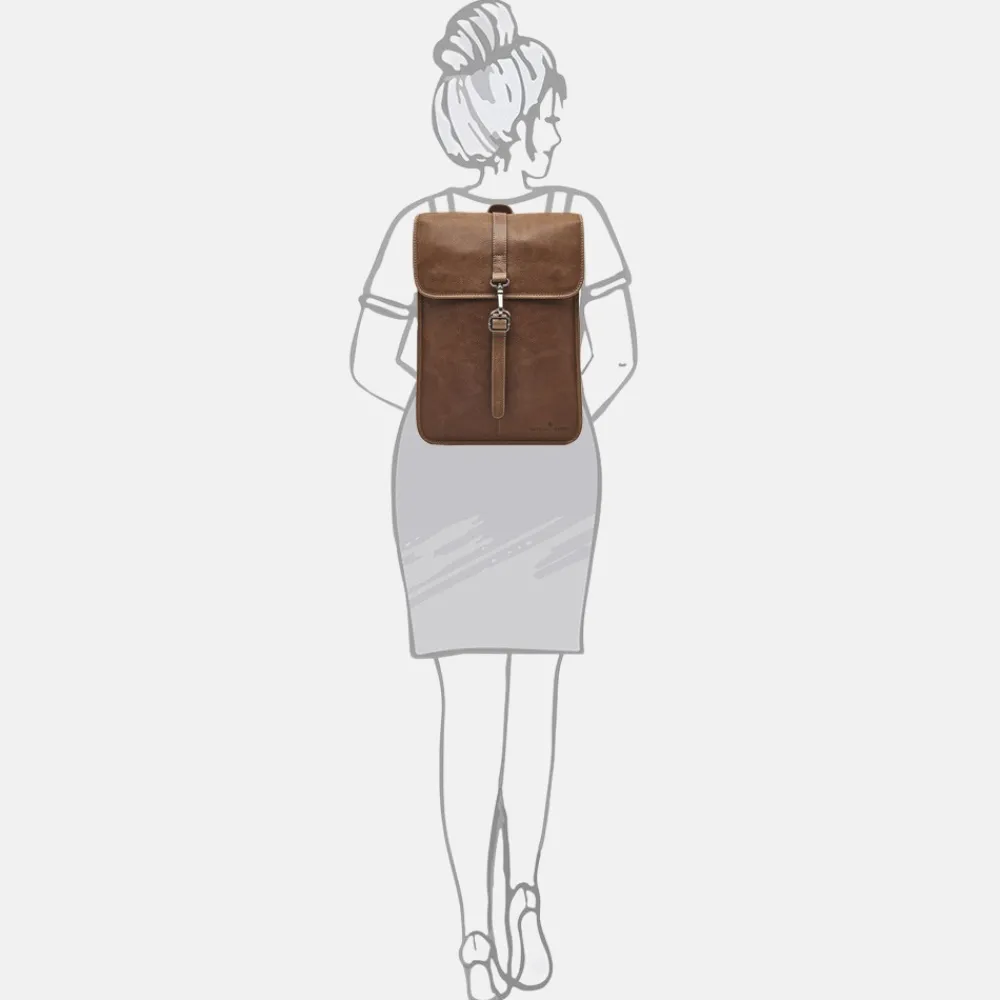 School Rugzakken | School Rugzakken^Castelijn en Beerens Castelijn & Beerens Carisma rugzak 15.6 inch cognac