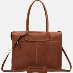 Dames Laptoptassen^Castelijn en Beerens Castelijn & Beerens Carisma laptoptas 15.6 inch cognac