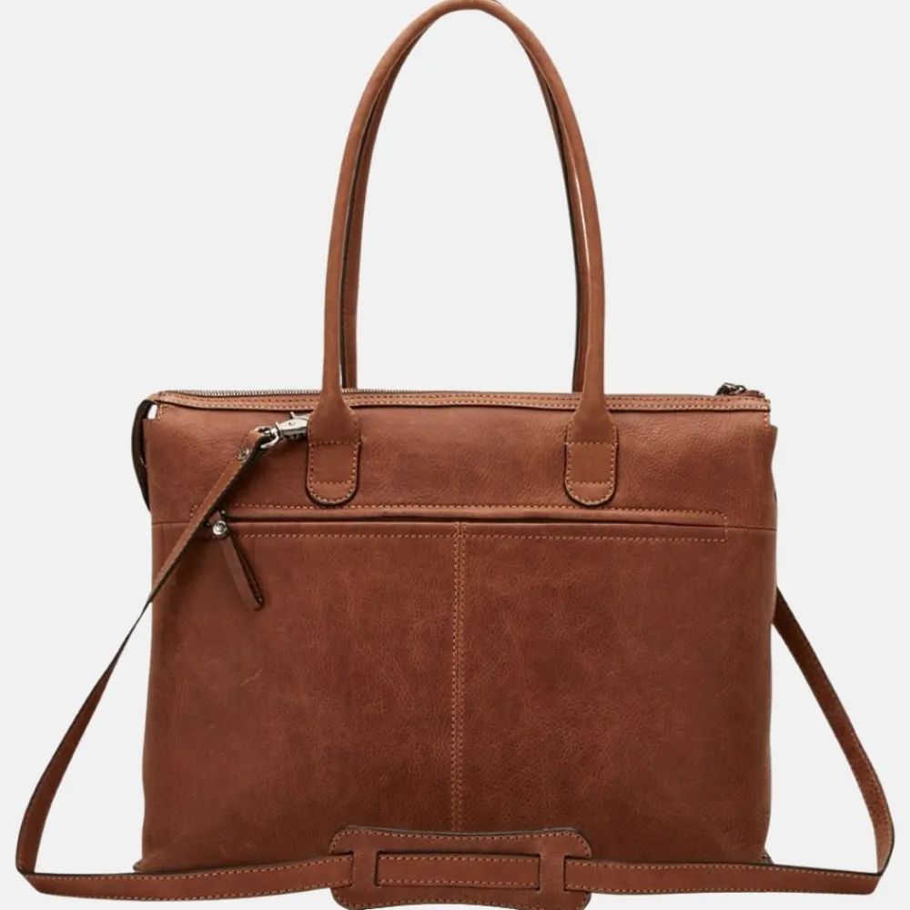 Dames Laptoptassen^Castelijn en Beerens Castelijn & Beerens Carisma laptoptas 15.6 inch cognac