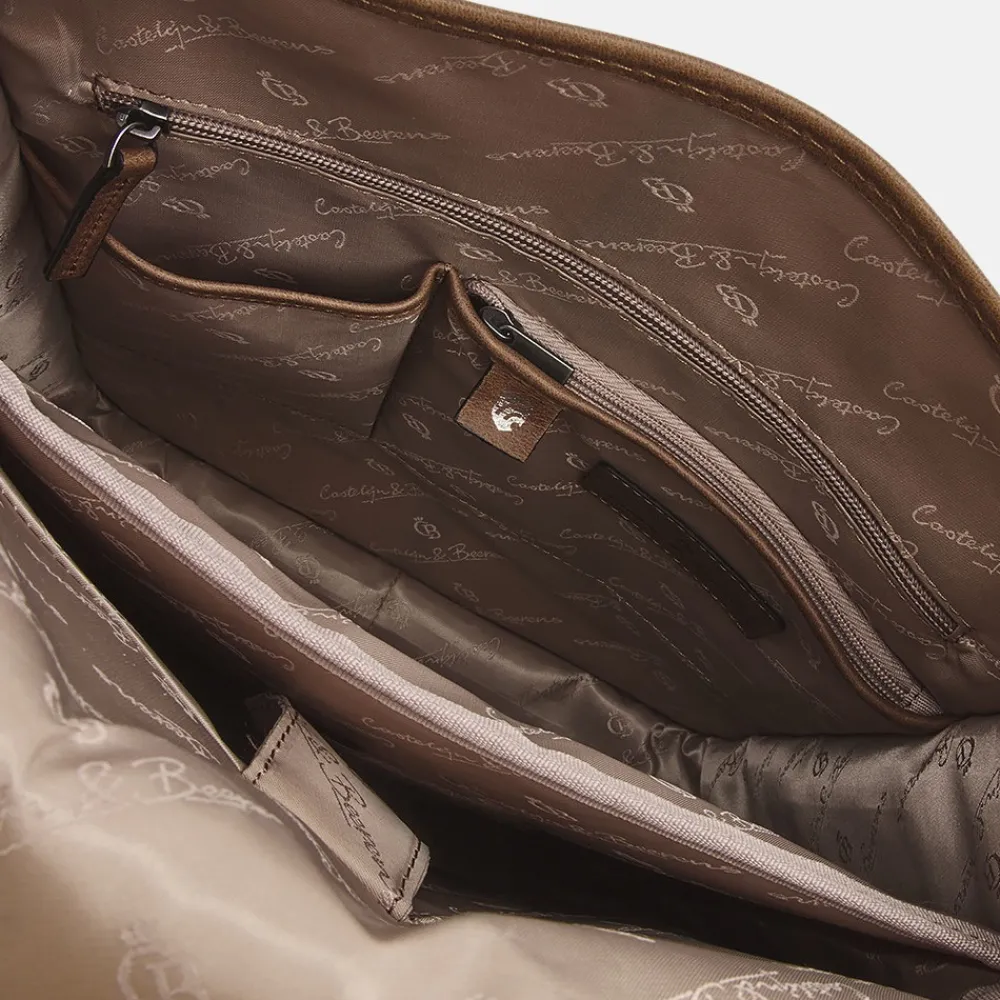 School Rugzakken | School Rugzakken^Castelijn en Beerens Castelijn & Beerens Carisma rugzak 15.6 inch cognac
