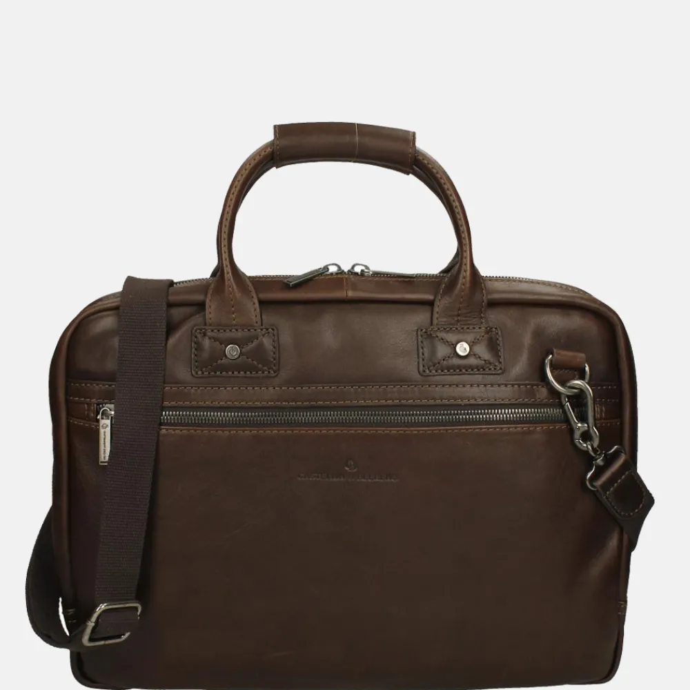 Heren Laptoptassen | Dames Laptoptassen^Castelijn en Beerens Castelijn & Beerens Firenze laptoptas 15.6 inch mocca