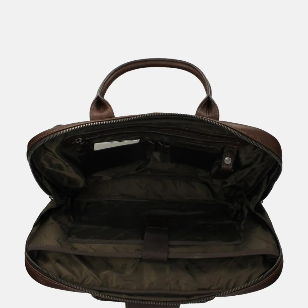 Heren Laptoptassen | Dames Laptoptassen^Castelijn en Beerens Castelijn & Beerens Firenze laptoptas 15.6 inch mocca