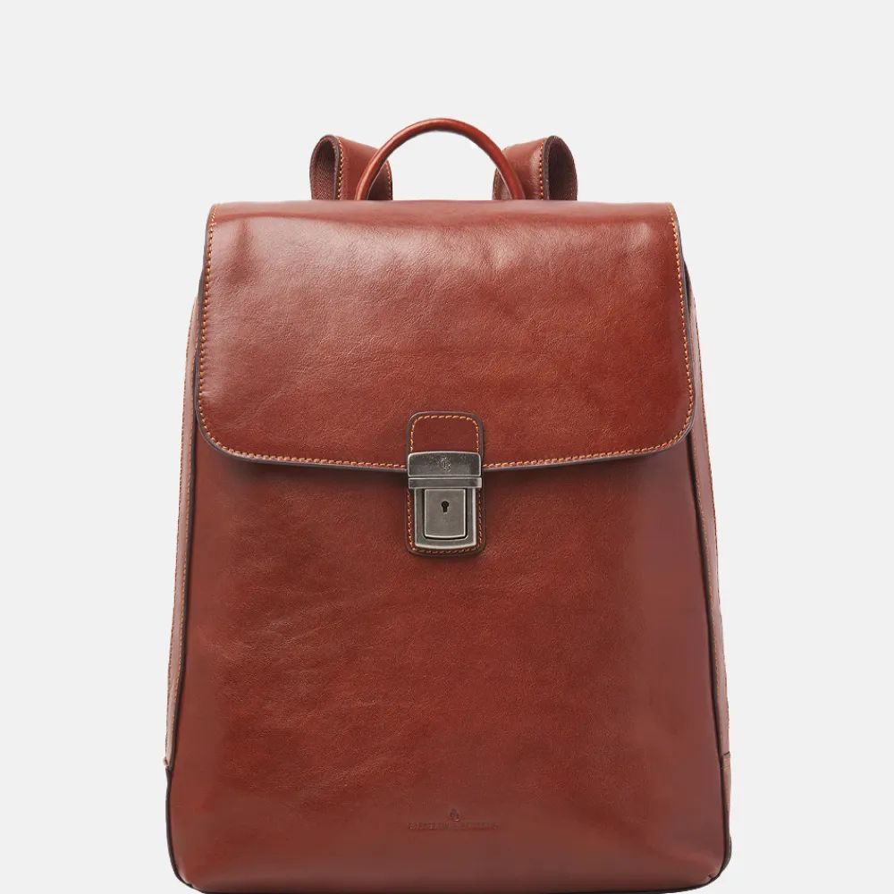 Laptop Rugzakken^Castelijn en Beerens Castelijn & Beerens Gaucho Guus rugzak 15.6 inch cognac