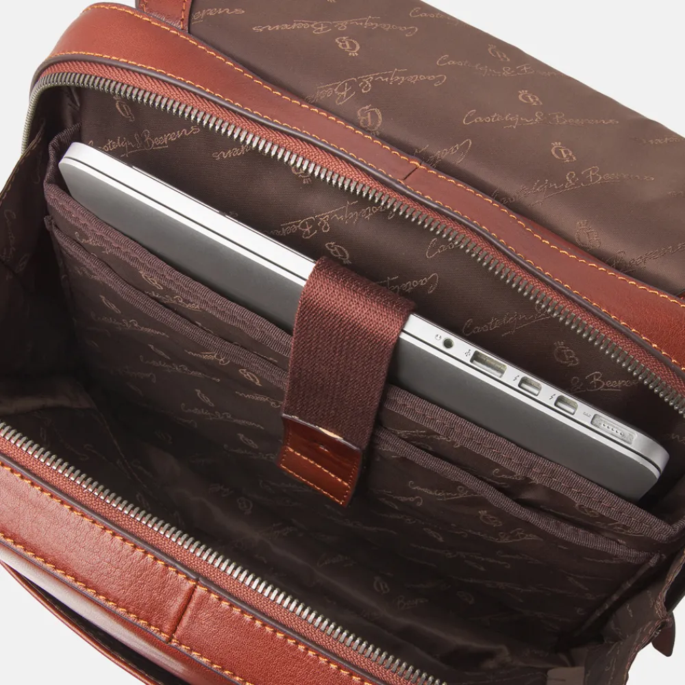 Laptop Rugzakken^Castelijn en Beerens Castelijn & Beerens Gaucho Guus rugzak 15.6 inch cognac
