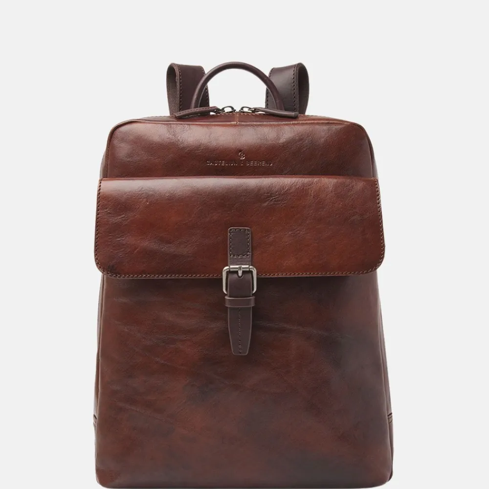 School Rugzakken | School Rugzakken^Castelijn en Beerens Castelijn & Beerens Rien laptoprugzak 15.6 inch cognac