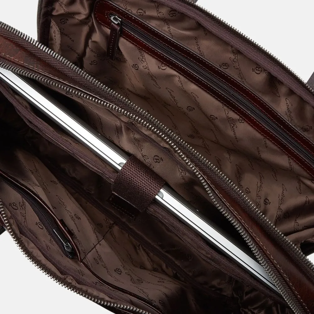 Heren Laptoptassen^Castelijn en Beerens Castelijn & Beerens Rien laptoptas 15.6 inch cognac