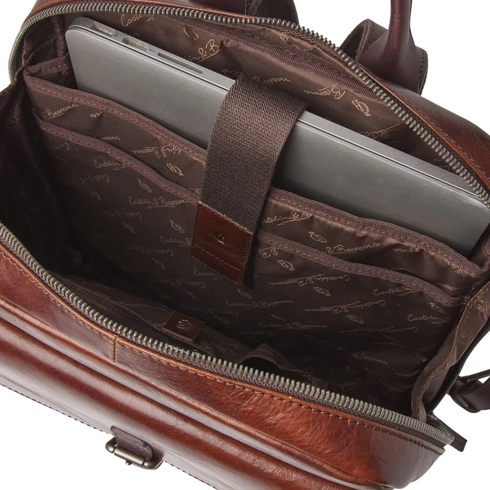 School Rugzakken | School Rugzakken^Castelijn en Beerens Castelijn & Beerens Rien laptoprugzak 15.6 inch cognac
