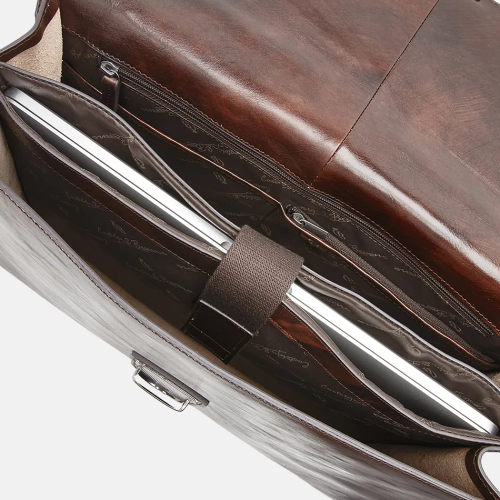 Heren Laptoptassen | Dames Laptoptassen^Castelijn en Beerens Castelijn & Beerens Rien laptoptas 13.3 inch cognac
