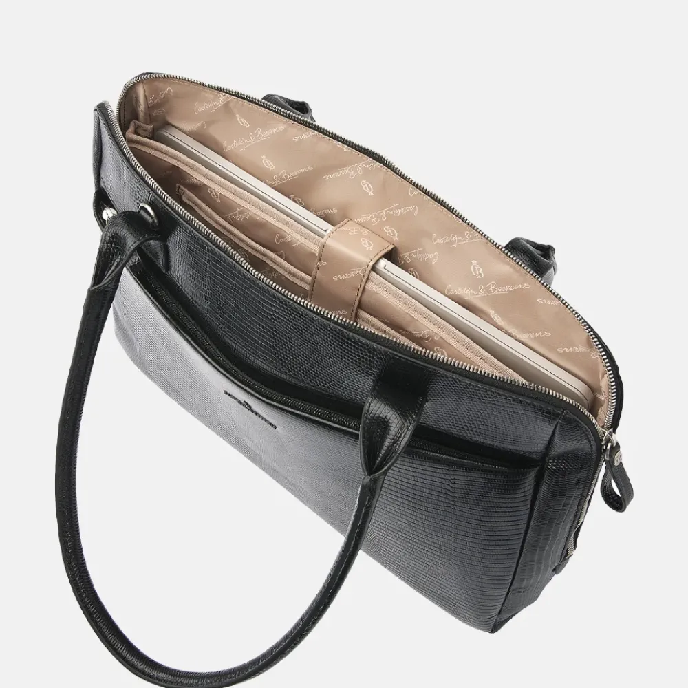 Schoolhandtassen | Dames Laptoptassen^Castelijn en Beerens Donna ver schoudertas 15 inch zwart
