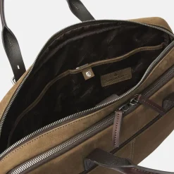 Heren Laptoptassen^Castelijn en Beerens Nubuck laptoptas 15 inch taupe