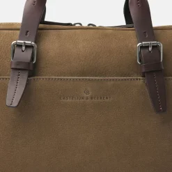 Heren Laptoptassen^Castelijn en Beerens Nubuck laptoptas 15 inch taupe