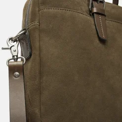 Heren Laptoptassen^Castelijn en Beerens Nubuck laptoptas 15 inch dark military