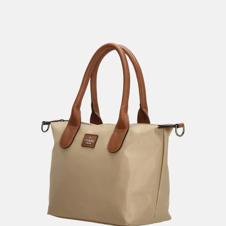 Handtassen^Charm London Buckingham handtas S zand