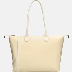 Dames Laptoptassen^Charm London Buckingham Mono shopper met 15.6 inch laptopvak L creme