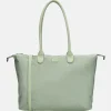 Dames Laptoptassen^Charm London Buckingham Mono shopper met 15.6 inch laptopvak L lichtgroen