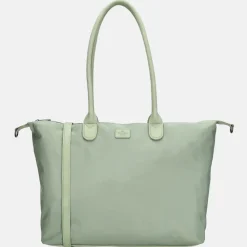 Dames Laptoptassen^Charm London Buckingham Mono shopper met 15.6 inch laptopvak L lichtgroen