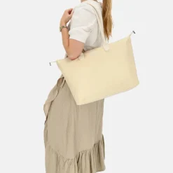 Dames Laptoptassen^Charm London Buckingham Mono shopper met 15.6 inch laptopvak L creme