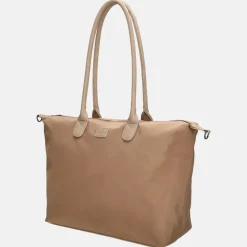 Dames Laptoptassen^Charm London Buckingham Mono shopper met 15.6 inch laptopvak L lichttaupe