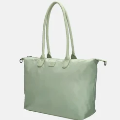 Dames Laptoptassen^Charm London Buckingham Mono shopper met 15.6 inch laptopvak L lichtgroen