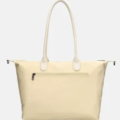 Dames Laptoptassen^Charm London Buckingham Mono shopper met 15.6 inch laptopvak L creme