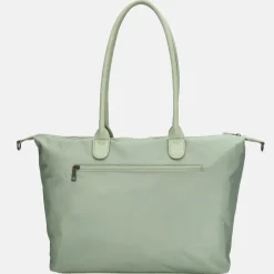 Dames Laptoptassen^Charm London Buckingham Mono shopper met 15.6 inch laptopvak L lichtgroen