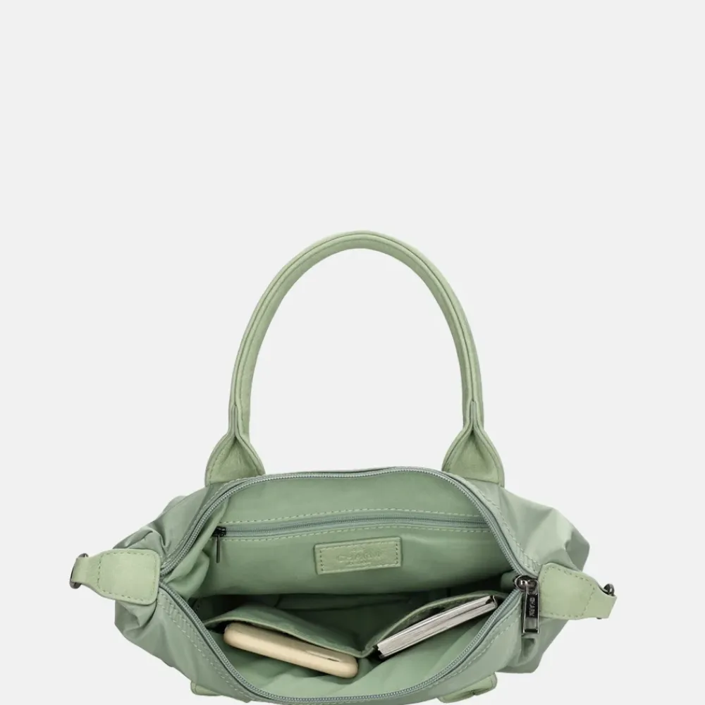 Handtassen^Charm London Buckingham Mono handtas lichtgroen