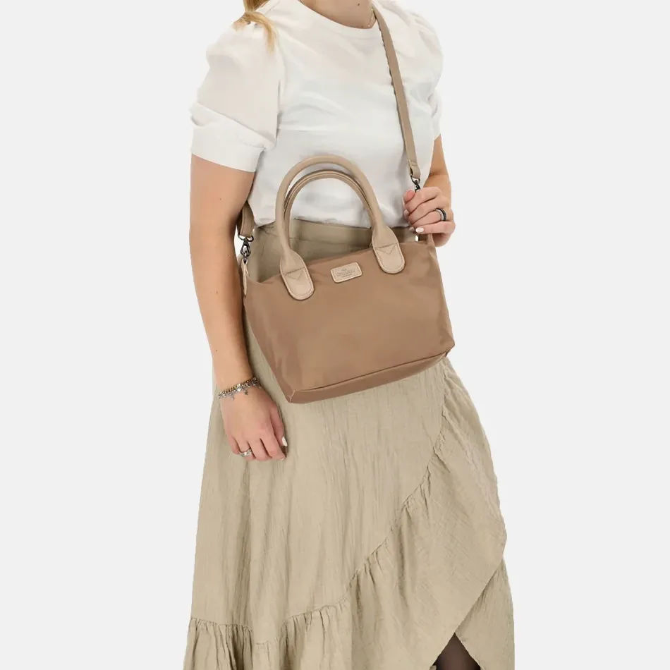 Handtassen^Charm London Buckingham Mono handtas lichttaupe